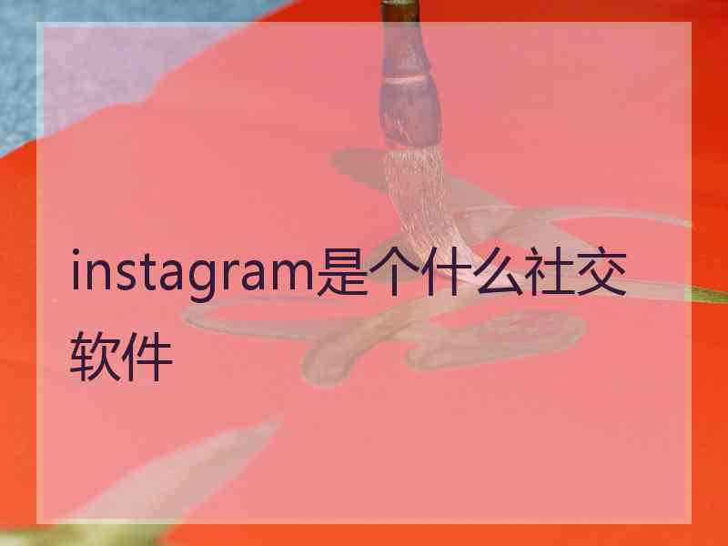 instagram是个什么社交软件