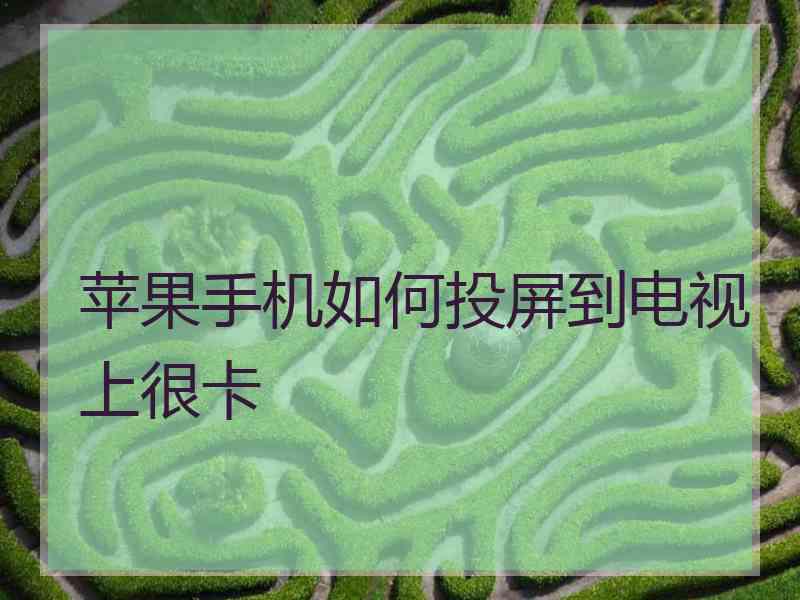 苹果手机如何投屏到电视上很卡