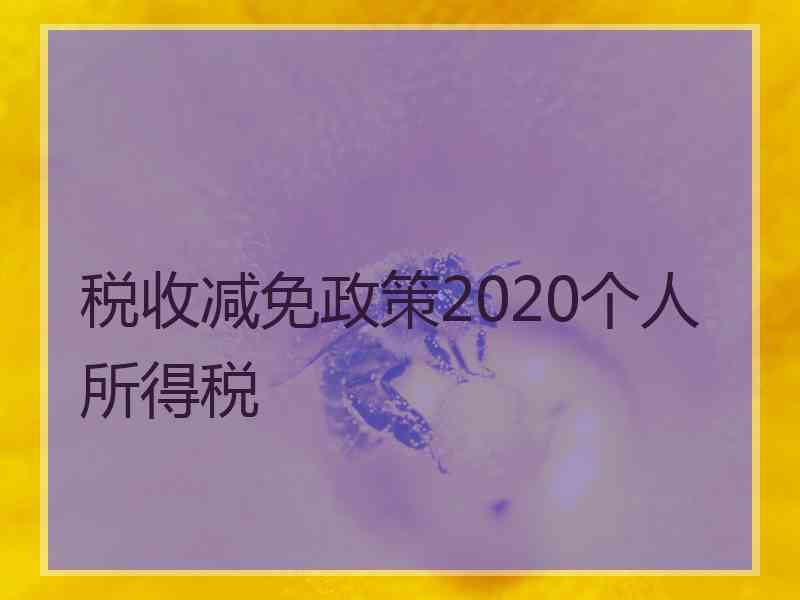 税收减免政策2020个人所得税