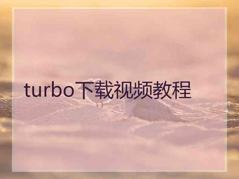 turbo下载视频教程