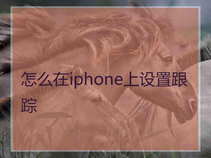 怎么在iphone上设置跟踪