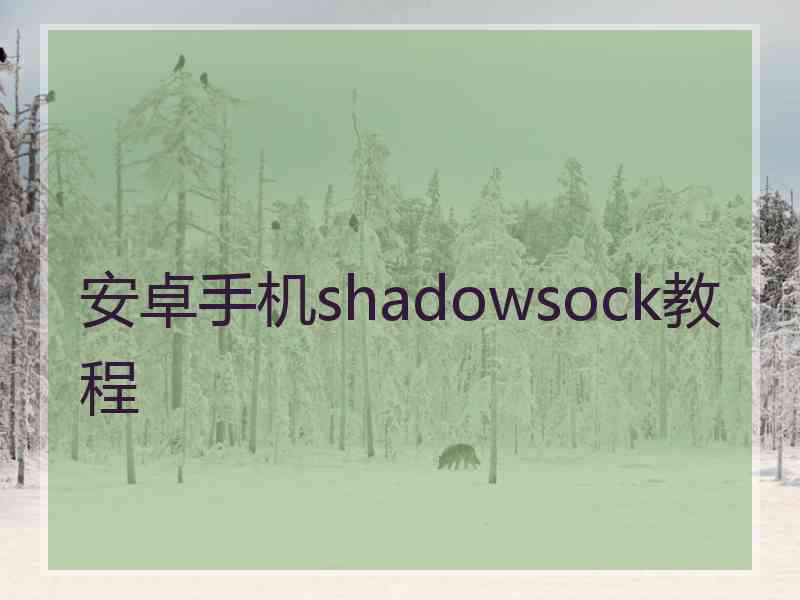 安卓手机shadowsock教程