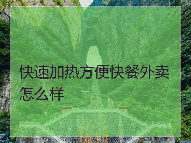 快速加热方便快餐外卖怎么样