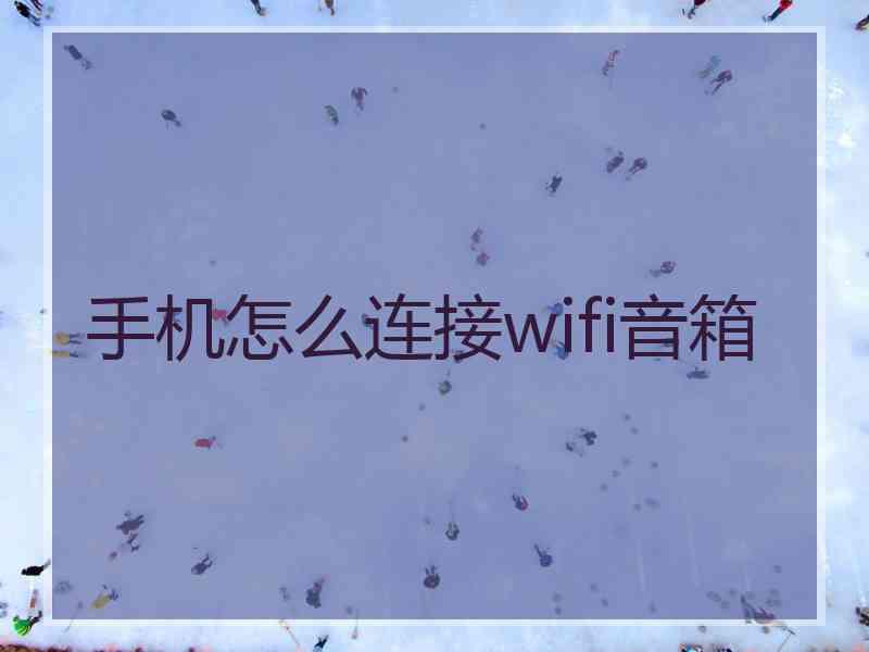 手机怎么连接wifi音箱