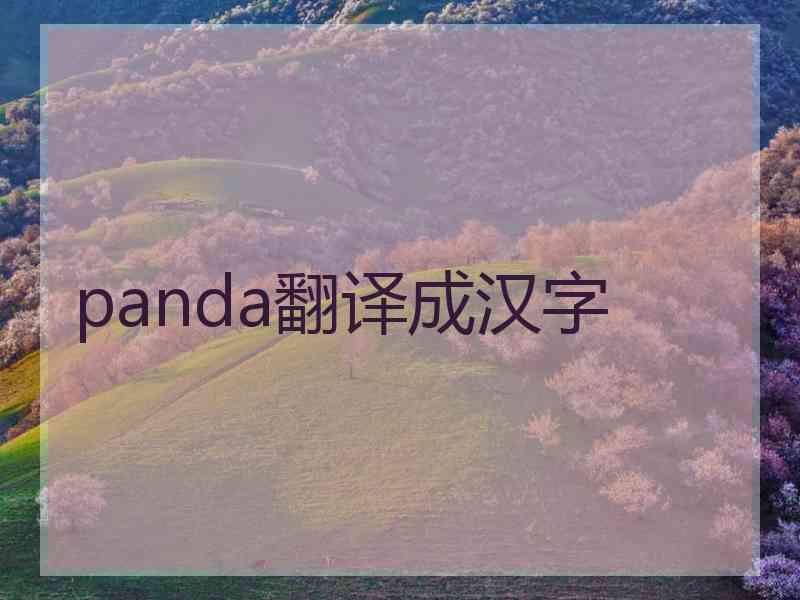 panda翻译成汉字