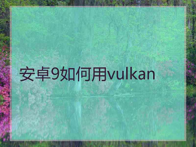 安卓9如何用vulkan