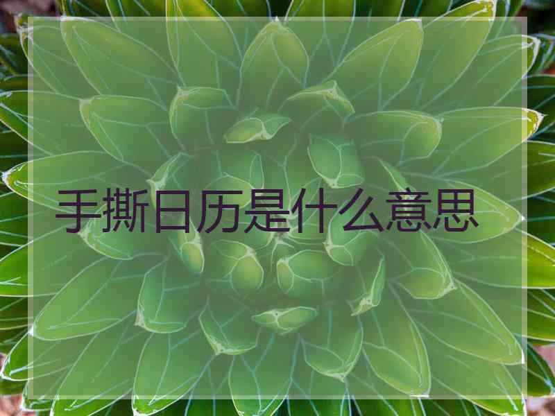 手撕日历是什么意思