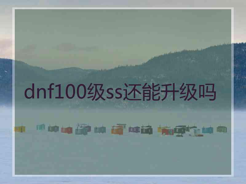 dnf100级ss还能升级吗