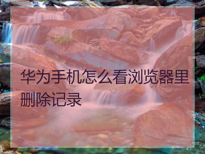 华为手机怎么看浏览器里删除记录