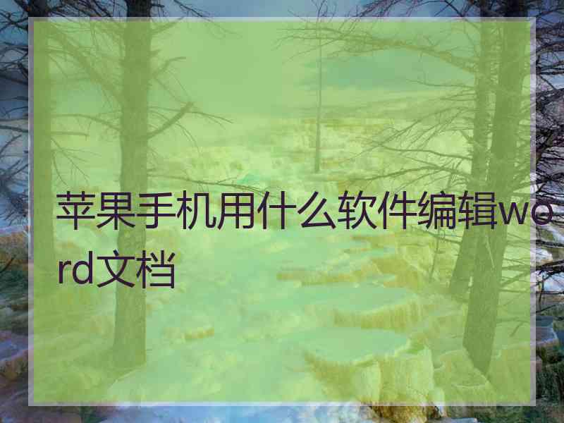 苹果手机用什么软件编辑word文档