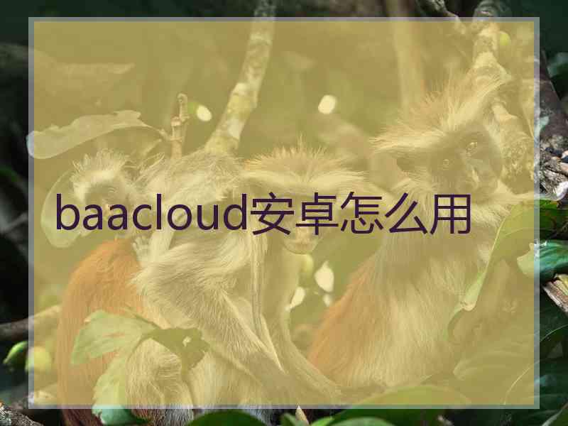 baacloud安卓怎么用