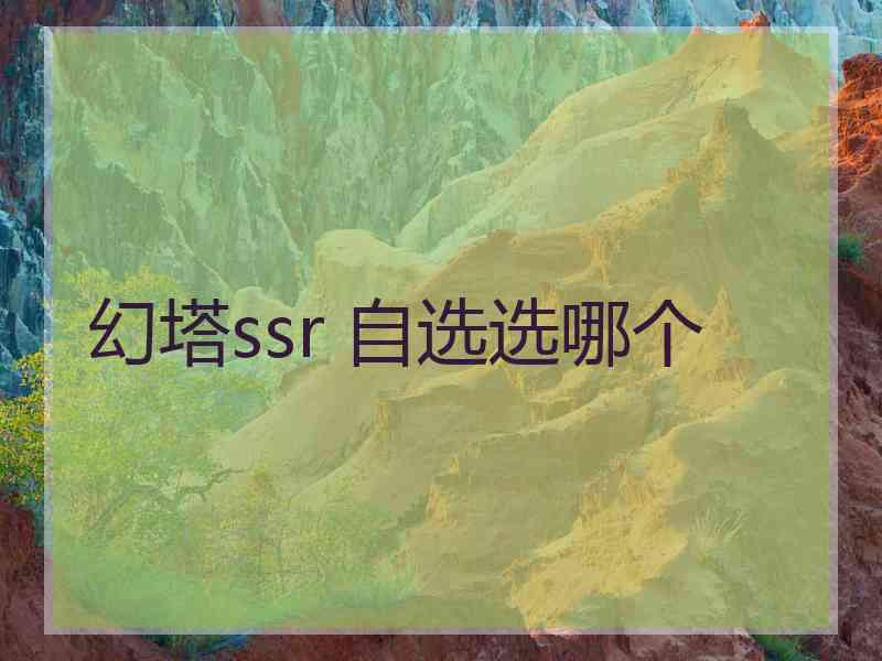 幻塔ssr 自选选哪个