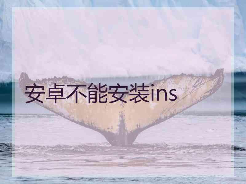 安卓不能安装ins