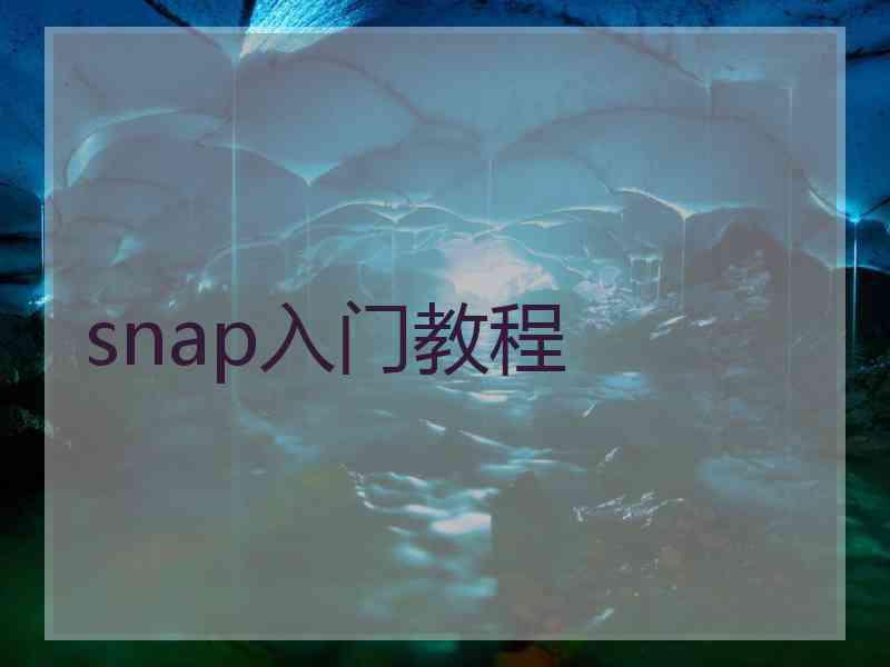 snap入门教程