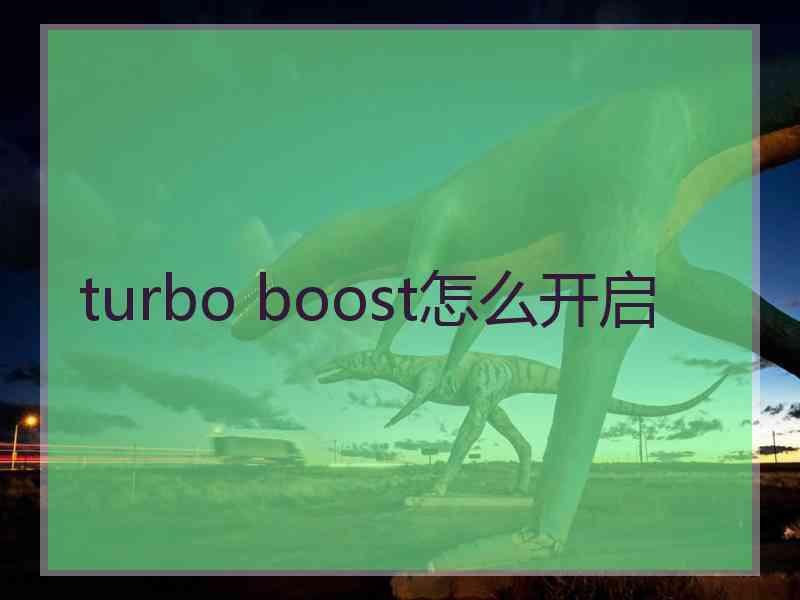 turbo boost怎么开启