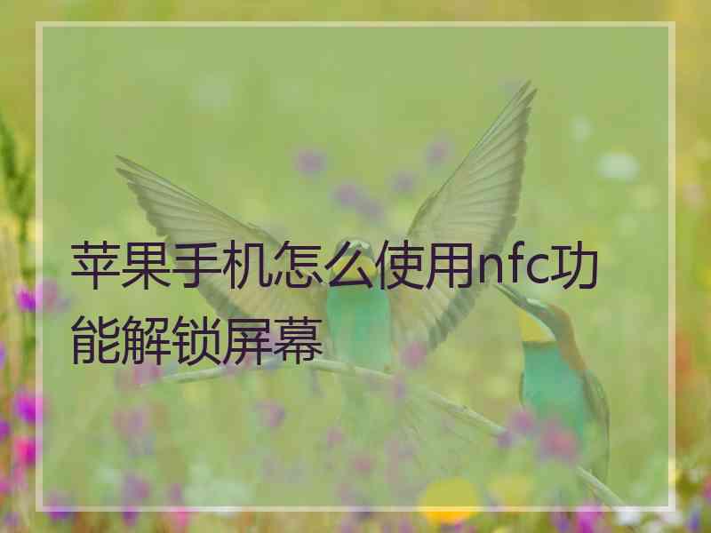 苹果手机怎么使用nfc功能解锁屏幕