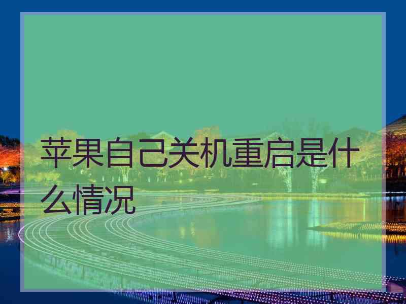 苹果自己关机重启是什么情况