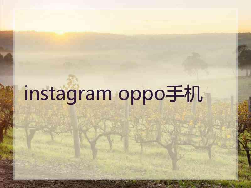 instagram oppo手机