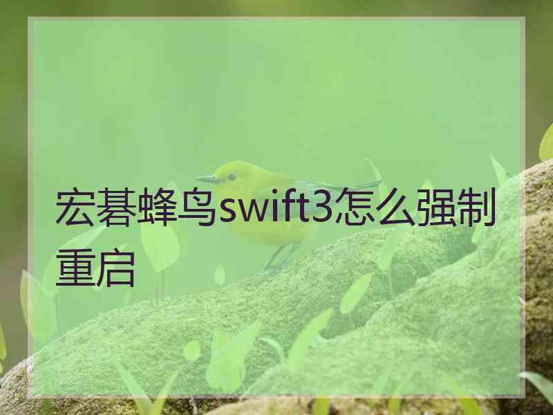 宏碁蜂鸟swift3怎么强制重启