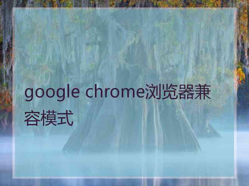 google chrome浏览器兼容模式