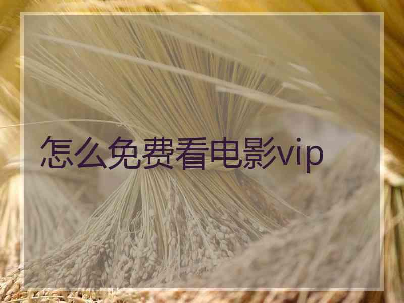 怎么免费看电影vip