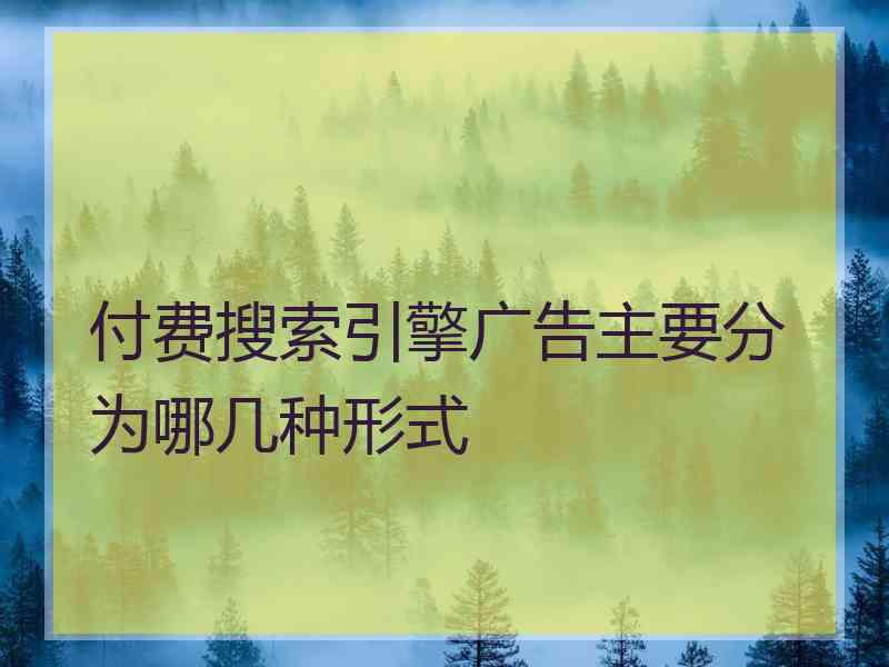 付费搜索引擎广告主要分为哪几种形式