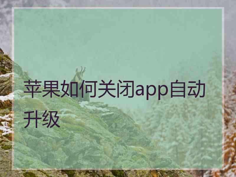 苹果如何关闭app自动升级