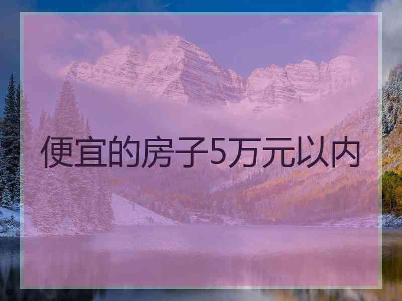 便宜的房子5万元以内