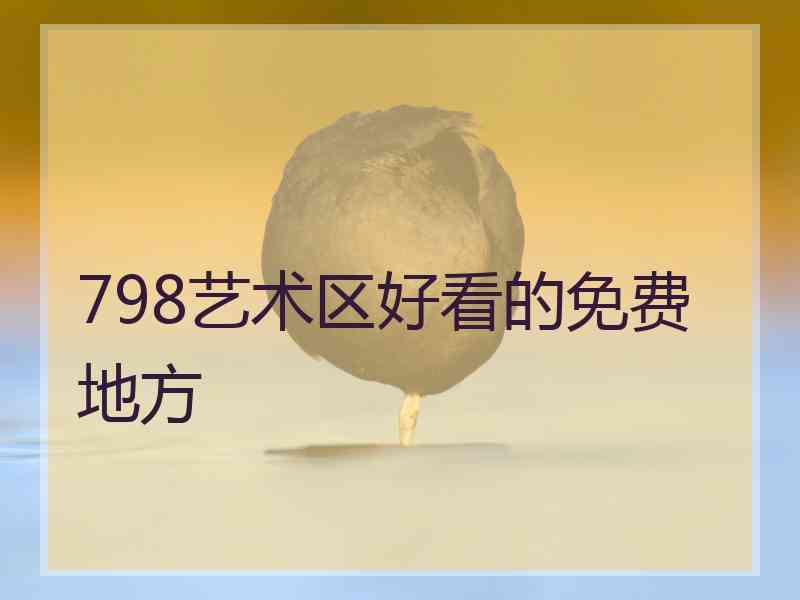 798艺术区好看的免费地方