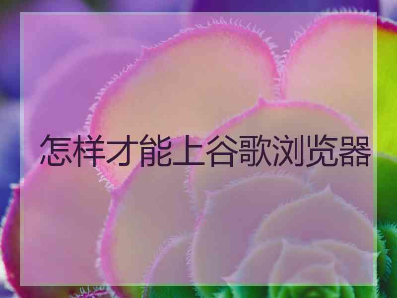 怎样才能上谷歌浏览器