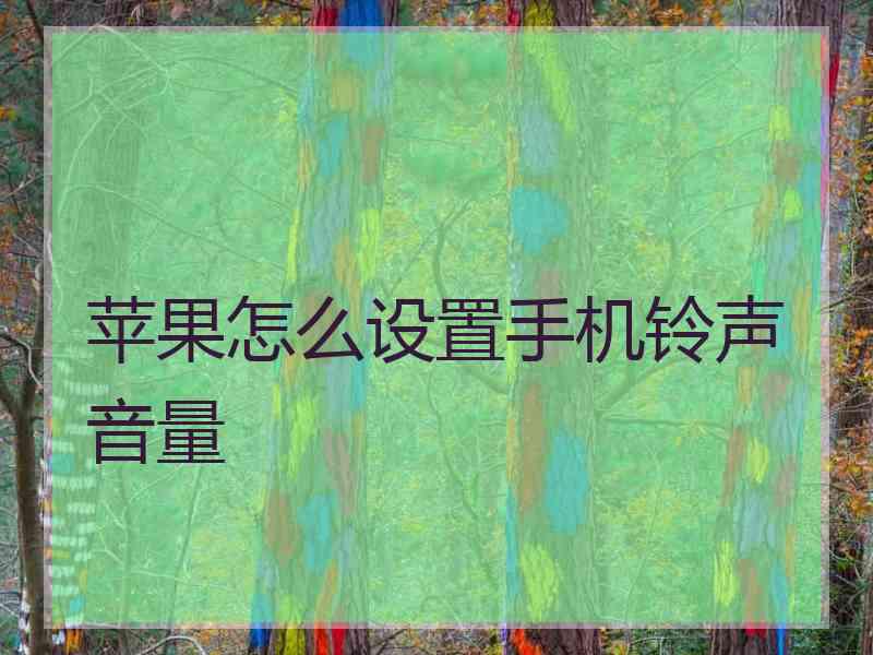 苹果怎么设置手机铃声音量