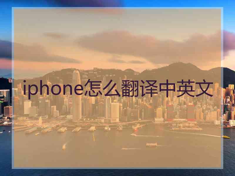 iphone怎么翻译中英文