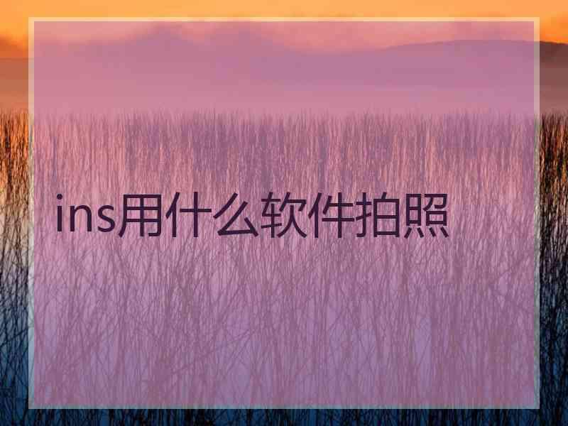 ins用什么软件拍照