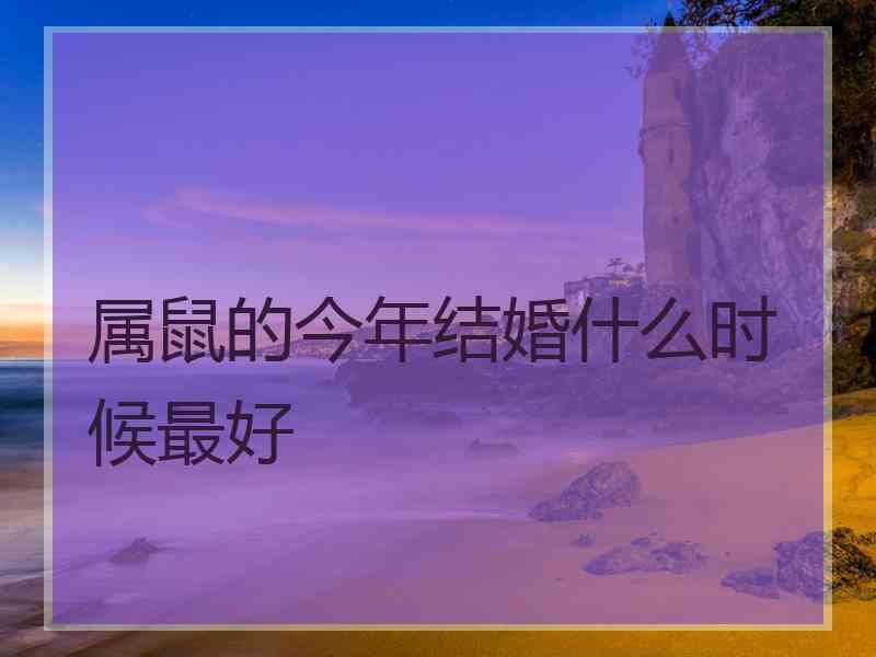 属鼠的今年结婚什么时候最好