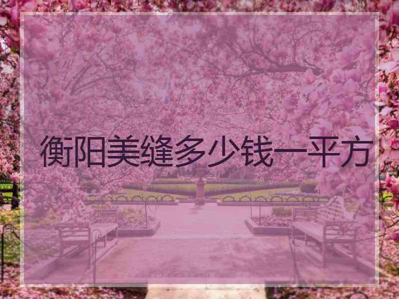 衡阳美缝多少钱一平方