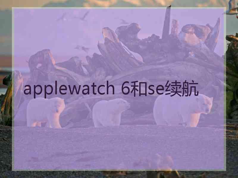 applewatch 6和se续航