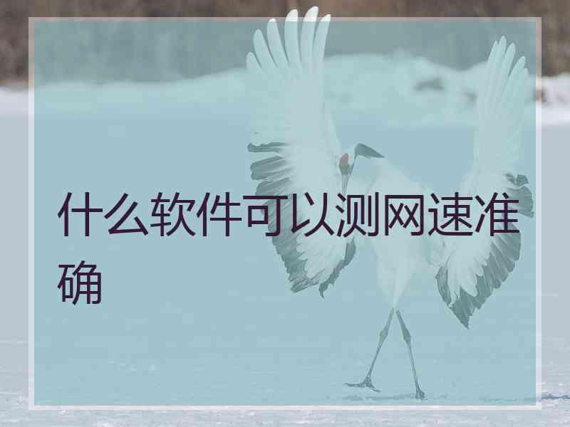 什么软件可以测网速准确