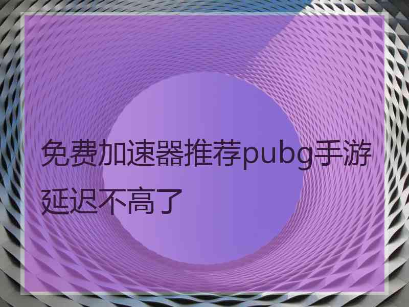 免费加速器推荐pubg手游延迟不高了