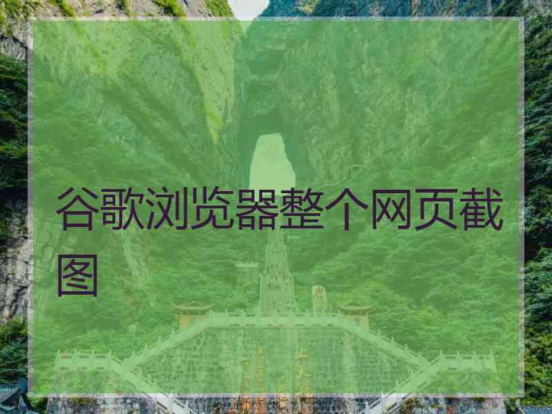 谷歌浏览器整个网页截图