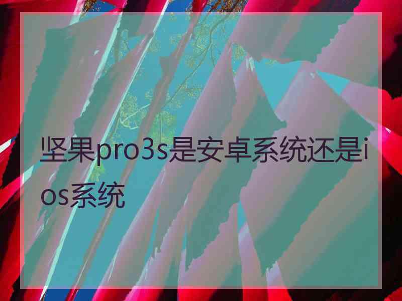 坚果pro3s是安卓系统还是ios系统