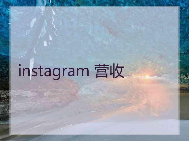 instagram 营收