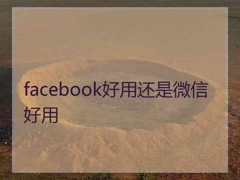 facebook好用还是微信好用