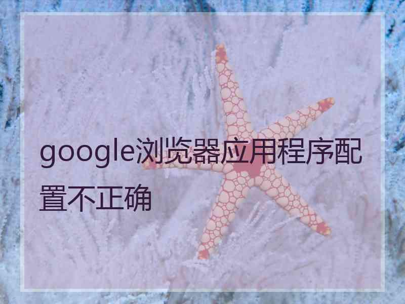 google浏览器应用程序配置不正确