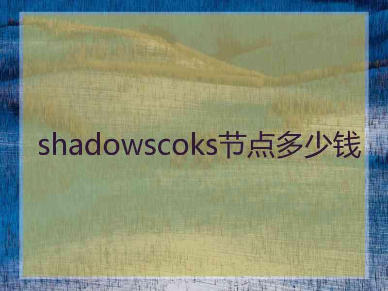 shadowscoks节点多少钱