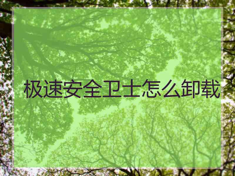 极速安全卫士怎么卸载