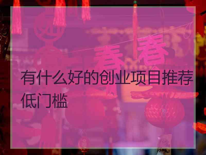 有什么好的创业项目推荐低门槛