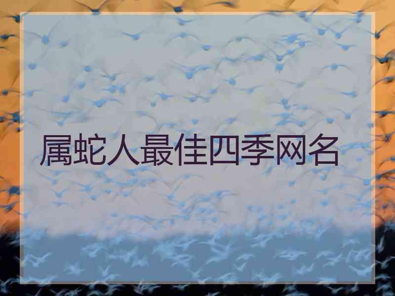 属蛇人最佳四季网名