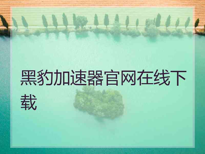 黑豹加速器官网在线下载