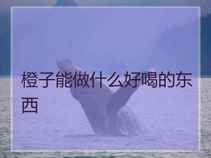 橙子能做什么好喝的东西