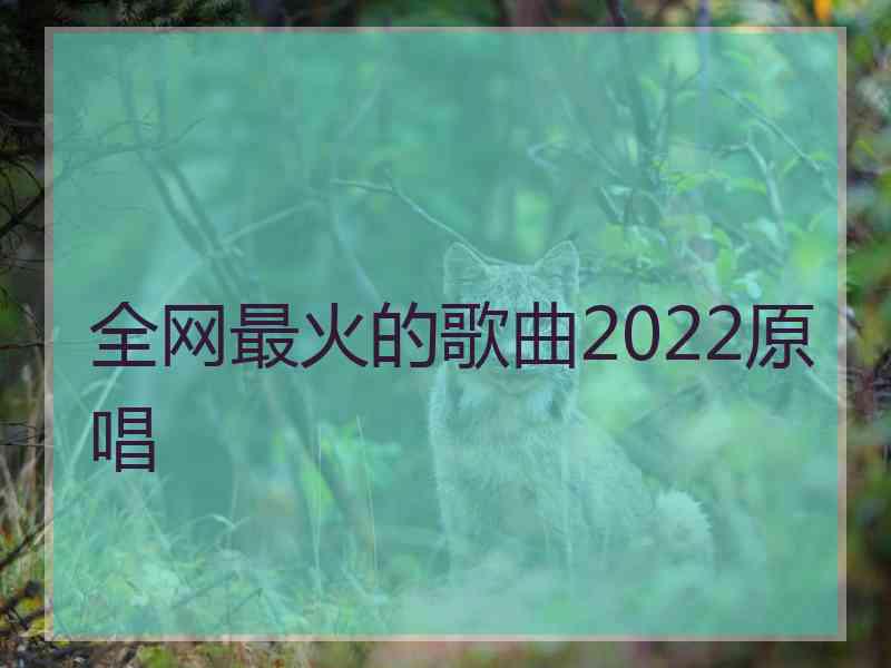 全网最火的歌曲2022原唱